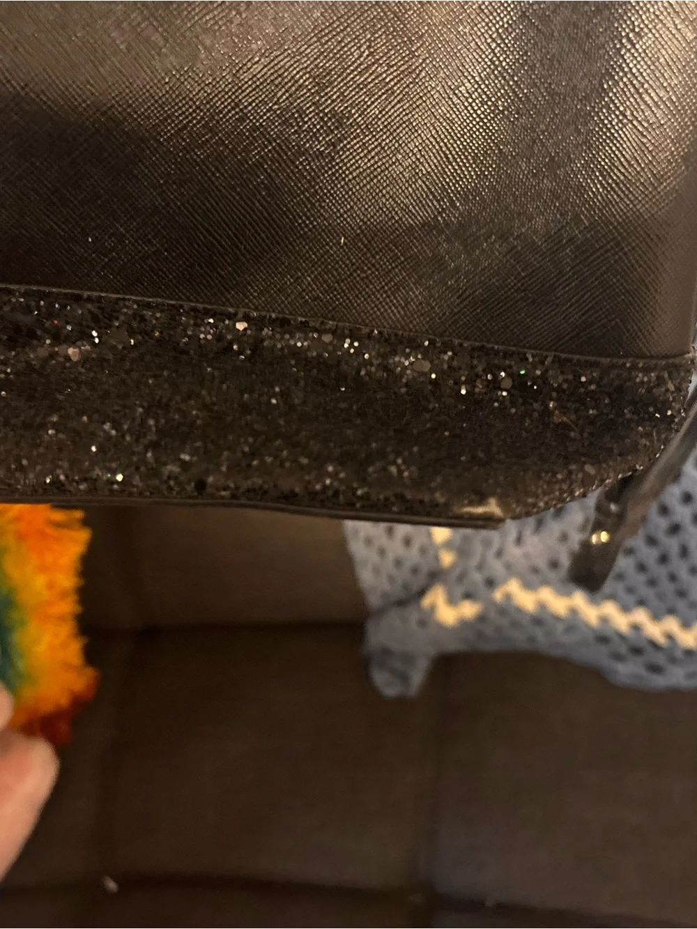 kate spade Black Glitter Accent Satchel